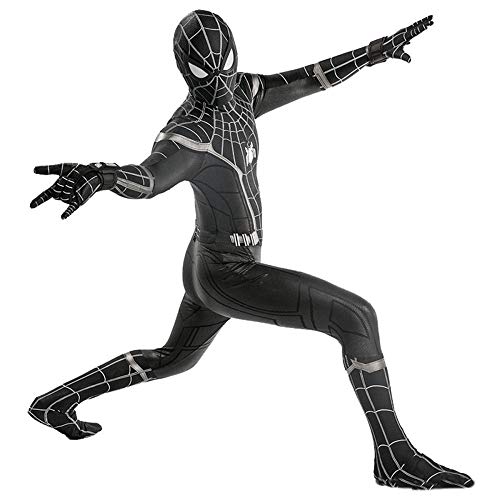 ZXDFG Disfraz Spiderman Niño Negro,Superhéroe Spiderman Disfraces Homecoming Halloween Navidad Traje Spiderman Niño Cosplay Suit,Máscara y Disfraz Independientes,Spandex/Lycra