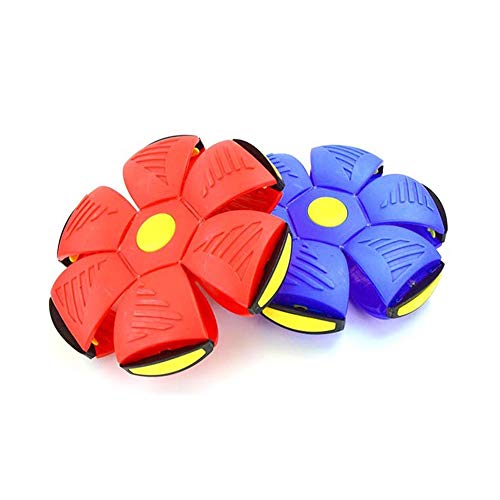 ZYBC Frisbee Bola de deformación voladora UFO Magic Flash Dardos Deformación Bola voladora OVNI Flat Throw Disc Ball Luz Juguete Kid Outdoor Garden Beach Game (RE)