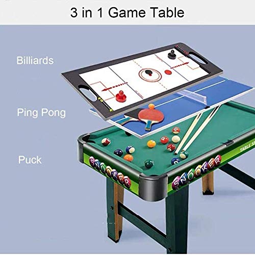 ZYF Mesa Multijuegos Juego de Mesa de combinación de múltiples Juegos de Mesa Tabla de Juego 3 en 1 Tabla de Entretenimiento 32"para Mesa de Mesa de Mesa de Ping Pong Hockey para niños