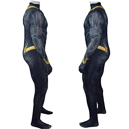 ZYZQ Black Panther Fancy Dress Jumpsuit de Halloween Escenario Performance Disfraz Props Spiderman Cosplay Superhéroe Body Movies Theme Party Medias,Black-Men~S(155~160cm)