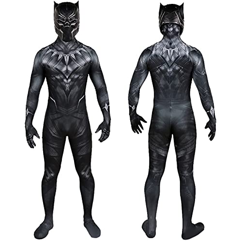 ZYZQ Black Panther Fancy Vestido Disfraz Los Avengers Superhéroe Cosplay Body Jumpsuit Halloween Movie Theme Party Performance Props Unisex Adultos Niños,Black-Men~L(165~170cm)