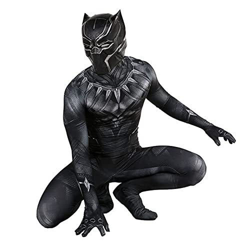 ZYZQ Black Panther Fancy Vestido Disfraz Los Avengers Superhéroe Cosplay Body Jumpsuit Halloween Movie Theme Party Performance Props Unisex Adultos Niños,Black-Men~L(165~170cm)