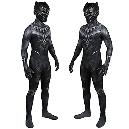 ZYZQ Black Panther Fancy Vestido Disfraz Los Avengers Superhéroe Cosplay Body Jumpsuit Halloween Movie Theme Party Performance Props Unisex Adultos Niños,Black-Men~L(165~170cm)