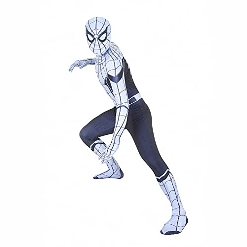 ZYZQ Body Spiderman Body Sumpsuit Movie Homecoming Superhéroe Cosplay Disfraces 3D Elastic Dress Onesies Halloween Carnival Rendimiento Props Barment,White-Men~XXXL(180~185cm)