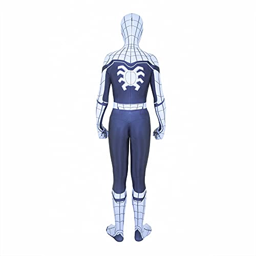 ZYZQ Body Spiderman Body Sumpsuit Movie Homecoming Superhéroe Cosplay Disfraces 3D Elastic Dress Onesies Halloween Carnival Rendimiento Props Barment,White-Men~XXXL(180~185cm)