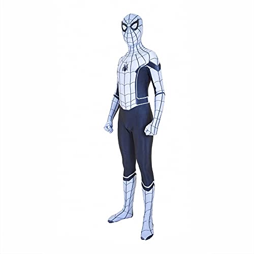 ZYZQ Body Spiderman Body Sumpsuit Movie Homecoming Superhéroe Cosplay Disfraces 3D Elastic Dress Onesies Halloween Carnival Rendimiento Props Barment,White-Men~XXXL(180~185cm)