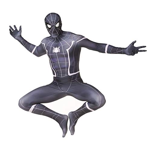 ZYZQ Increíbles Disfraces de Spider-Man 3D Impresión 3D Cosplay Jumpsuit Halloween Carnival Avengers Niños Body Body Dress Traje para Party Onesies,Black-Men~M(155~165cm)