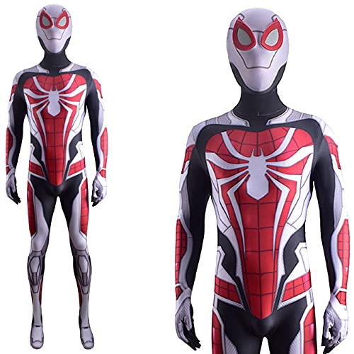 ZYZQ Peter Parker Spiderman Disfraces superhéroe PS5 Spider-Man Body Halloween Carnival Cosplay Medias Onesies Masquerade Movie Fans Party Fancy Dress Props,White-Men~S(155~160cm)