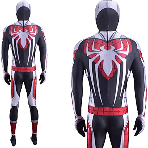 ZYZQ Peter Parker Spiderman Disfraces superhéroe PS5 Spider-Man Body Halloween Carnival Cosplay Medias Onesies Masquerade Movie Fans Party Fancy Dress Props,White-Men~S(155~160cm)