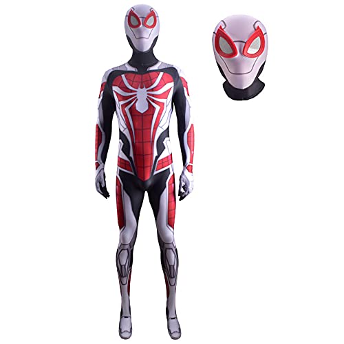 ZYZQ Peter Parker Spiderman Disfraces superhéroe PS5 Spider-Man Body Halloween Carnival Cosplay Medias Onesies Masquerade Movie Fans Party Fancy Dress Props,White-Men~S(155~160cm)