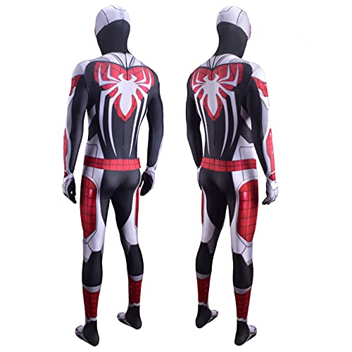 ZYZQ Peter Parker Spiderman Disfraces superhéroe PS5 Spider-Man Body Halloween Carnival Cosplay Medias Onesies Masquerade Movie Fans Party Fancy Dress Props,White-Men~S(155~160cm)