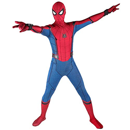 ZYZQ Spider-Man Cosplay Costume Homecoming Movie Fans Fancy Dress Body Halloween Super Hero Etapa Performance Props Leotardo,Blue-Men~S(155~160cm)