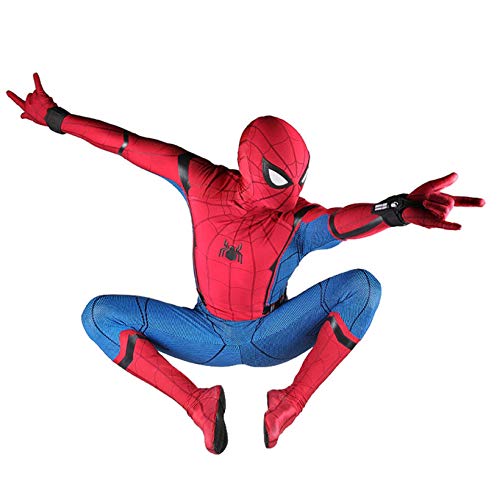 ZYZQ Spider-Man Cosplay Costume Homecoming Movie Fans Fancy Dress Body Halloween Super Hero Etapa Performance Props Leotardo,Blue-Men~S(155~160cm)