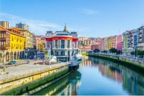 ZZXSY Puzzle 1000 Piezas Juguetes Mercado De La Ribera En La Ciudad Española De Bilbao Apto