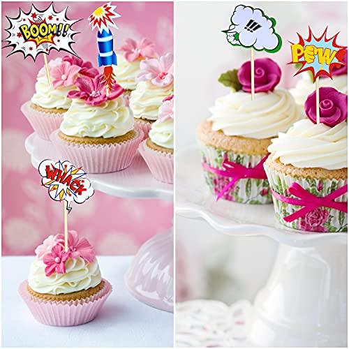 9 Piezas Decoracion Tartas Infantiles, Happy Birthday Cake Topper, Topper Tarta Cumpleaños para Chico Niña,Cohete bomba nube whick boom paw bang Decoración Tarta Cumpleaños Cupcakes