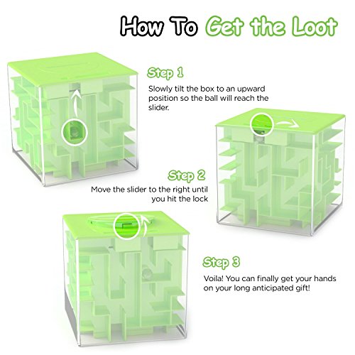 AGREATLIFE Caja Money Maze Laberinto De Dinero | Cubo Puzzle Rompecabezas | Idea Original para Regalar A Niños Y Adultos | Kit De Recompensa Reutilizable | Laberinto con Sorpresa | Lado 7.6 Cm, Verde