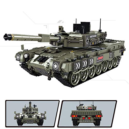 ALLESOK Kit de construcción de tanques militares, 1747 piezas WW2 German Leopard 2 juego de construcción de tanques militares para niños y adultos, bloques de construcción compatibles con Lego Technic