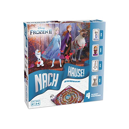 ASS Spielkartenfabrik Frozen Reina de Hielo 2 – a casa – El Juego de Dados Alrededor de la Carrera hacia el Objetivo con Elsa, Anna, Olaf y Sven como Figuras de Disney detalladas (22501062)