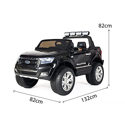 ATAA Ford Ranger 4x4 MP4 Luxury - Negro - Coche eléctrico para niño con batería de 12v y Mando para Padres