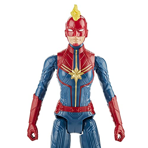 Avengers - Figura de Capitán Marvel (30 cm con Blaster Titan Hero Blast Gear)