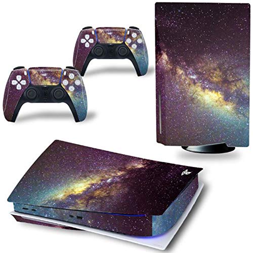 AXDNH PS5 Disco Etiqueta engomada de la Piel Cubierta de calcomanía, Resistente a los arañazos, Libre de Burbujas para Playstation 5 Consola y Controladores Película Protectora de la Piel,R