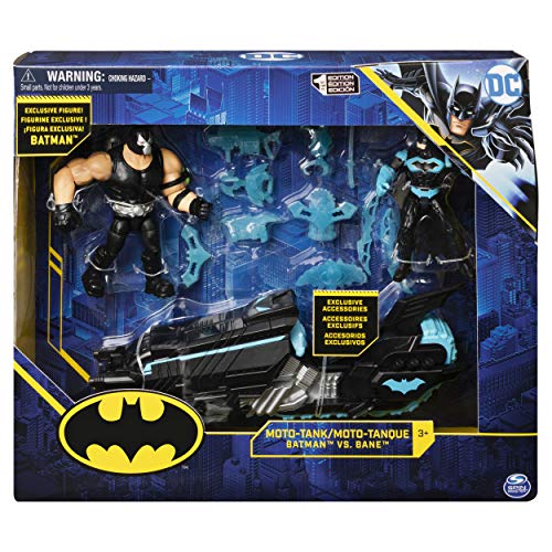 Batman Vehículo Moto-Tank 2021 con 4 pulgadas Bane, figura de acción exclusiva de Batman y 12 accesorios exclusivos