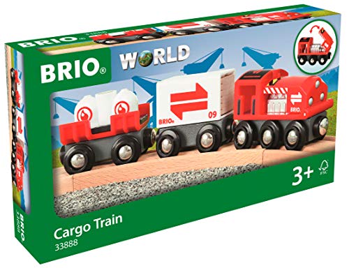 BRIO BRIO-53.033.888 33888-Tren de Mercancías Rojo, Multicolor (53.033.888)