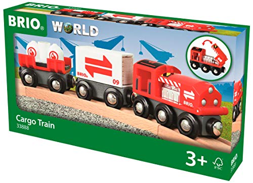 BRIO BRIO-53.033.888 33888-Tren de Mercancías Rojo, Multicolor (53.033.888)