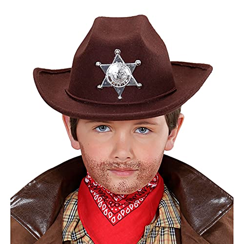 BROWN COWBOY HAT W/SHERIFF STAR - CHILD SIZE , color/modelo surtido