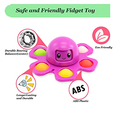 CaLeQi Pulpo Simple Dimple Fidget Juguetes para aliviar el estrés, Juguete sensorial para niños pequeños, Juguete Educativo temprano(Color de botón Aleatorio)