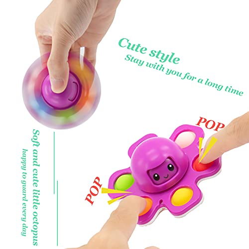 CaLeQi Pulpo Simple Dimple Fidget Juguetes para aliviar el estrés, Juguete sensorial para niños pequeños, Juguete Educativo temprano(Color de botón Aleatorio)