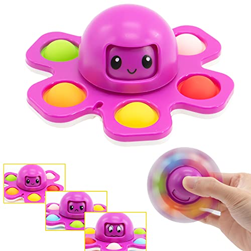 CaLeQi Pulpo Simple Dimple Fidget Juguetes para aliviar el estrés, Juguete sensorial para niños pequeños, Juguete Educativo temprano(Color de botón Aleatorio)