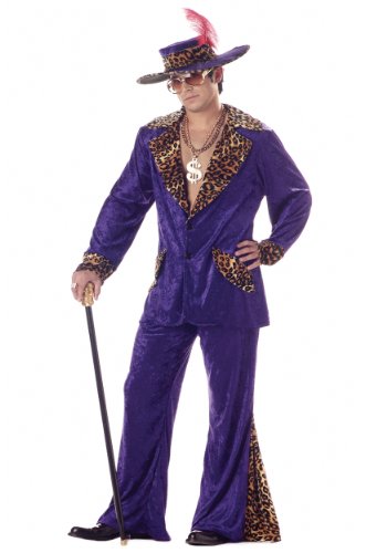 California Costumes - Morado Disfraz de años 1970s chulo retro para hombre, talla XL