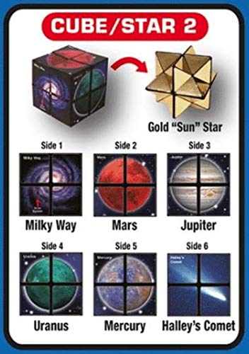 California Creations The Amazing Star Cube: 2 Piezas Transforming Geometric Puzzle – Solve The Cube To Find The Hidden Star Cosmo Edition