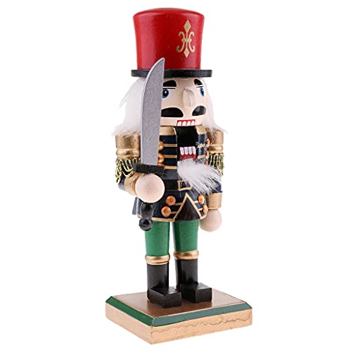 chiwanji 20cm Cascanueces de Madera Solider Figuras Modelo Muñeca de Marioneta Juguete Decoración para El Hogar Azul