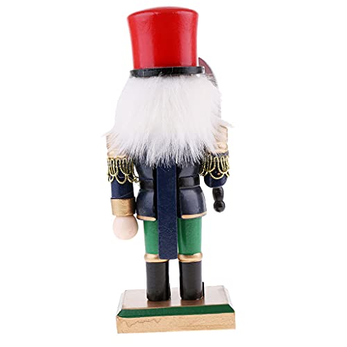 chiwanji 20cm Cascanueces de Madera Solider Figuras Modelo Muñeca de Marioneta Juguete Decoración para El Hogar Azul