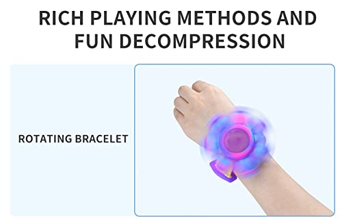 Chrase Pop it Watch Spinner Band Light up Fidget Toy para niños y niñas Bubble Popping Autismo Sensorial Juguetes Antiestrés Juguetes de Silicona Ajustable Pop Its Fidget Pulsera (Purple)