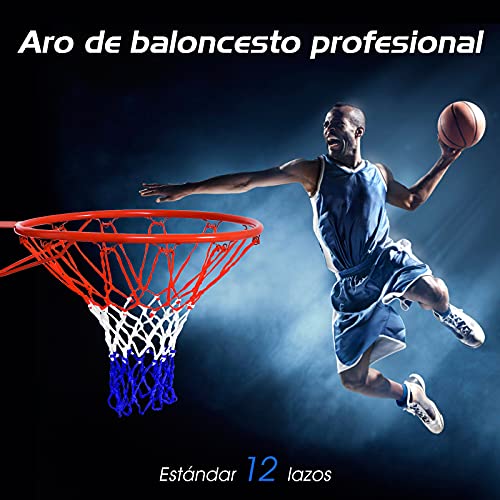 COSTWAY Aro de Baloncesto y Red, aro de Baloncesto Montado a la Pared, Canasta de Baloncesto, Canasta de Baloncesto con Red, Aro de Baloncesto con Red Resistente a la Intemperie