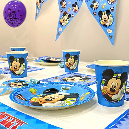 Decoraciones De CumpleañOs De Mickey, 40 Piezas De Vajilla De CumpleañOs De Mickey, Decoraciones De CumpleañOs Para NiñOs, Vajillas, Platos, Servilletas, Vasos De Papel, Pancartas Y Globos De Mickey