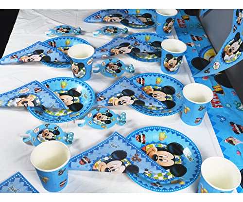 Decoraciones De CumpleañOs De Mickey, 40 Piezas De Vajilla De CumpleañOs De Mickey, Decoraciones De CumpleañOs Para NiñOs, Vajillas, Platos, Servilletas, Vasos De Papel, Pancartas Y Globos De Mickey