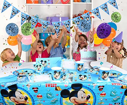 Decoraciones De CumpleañOs De Mickey, 40 Piezas De Vajilla De CumpleañOs De Mickey, Decoraciones De CumpleañOs Para NiñOs, Vajillas, Platos, Servilletas, Vasos De Papel, Pancartas Y Globos De Mickey