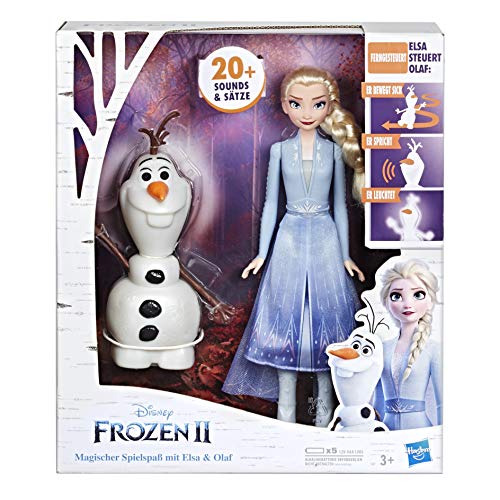 Disney Frozen - Juego mágico con Elsa & Olaf, Hebe Elsas Arm y Olaf se Mueve, Habla y se Ilumina, Inspirado en la película Disney Frozen 2, Juguete para niños a Partir de 3 años