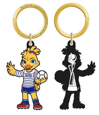 FIFA 2019 Women's World Cup Keyring Mascot PVC, Adultos Unisex, Réplica, Talla única