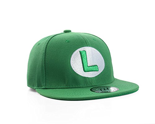 Gorra Snapback de Pico Plano Luigi Verde (Luigi Snapback Cap)