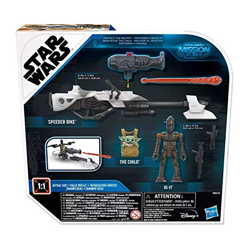 Hasbro- Star Wars Mission Fleet IG-11 y The Child Speederbike, Color Multicolor. (F16455L1)