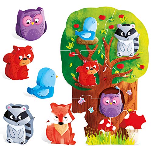 Headu My First The Forest it20133.–.mi Primer Puzzle Infantil Educativo Montessori-Conoce el Bosque. Un Juego para la coordinación sensorial niñas de Entre 2 y 4 años, Multicolor