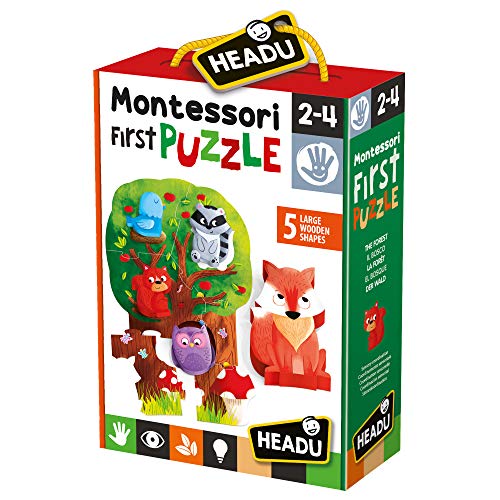 Headu My First The Forest it20133.–.mi Primer Puzzle Infantil Educativo Montessori-Conoce el Bosque. Un Juego para la coordinación sensorial niñas de Entre 2 y 4 años, Multicolor