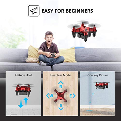 Holyton HT02 Mini Drone con cámara FPV 720P para niños principiantes, RC plegable Nano Quadcopter con control de aplicaciones, control de gestos, Sensor de gravedad, juguetes para niños y niñas