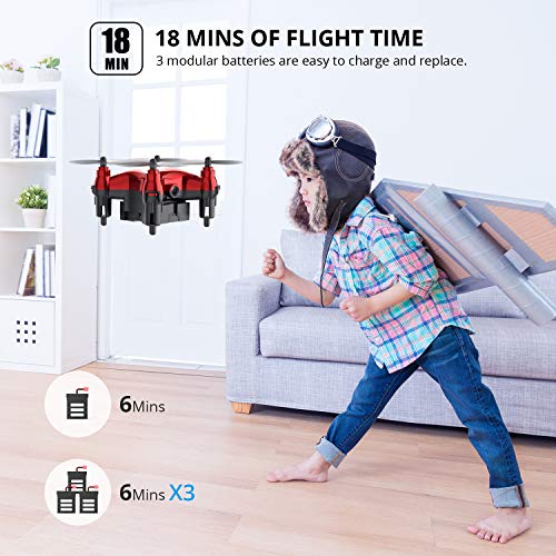 Holyton HT02 Mini Drone con cámara FPV 720P para niños principiantes, RC plegable Nano Quadcopter con control de aplicaciones, control de gestos, Sensor de gravedad, juguetes para niños y niñas