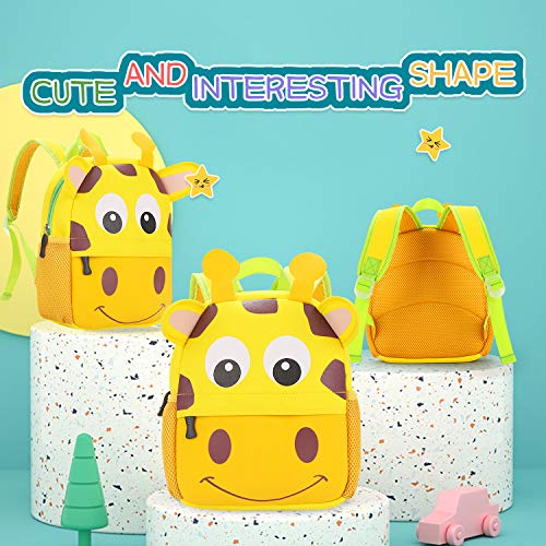 JINYJIA Mochila para Niños, Animales Bolsa Preescolar Mochila, Escuela Mochilas Infantiles, Dibujo de Animal Lindo, para Niñas & Niños de 2-5 Años (Jirafa)